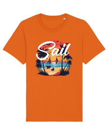 Sail - apus de soare cu palmieri si barci cu panze Bright Orange