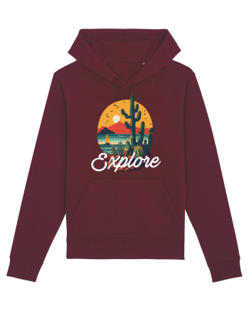 Explore - plaja cu cactusi si apus de soare Burgundy