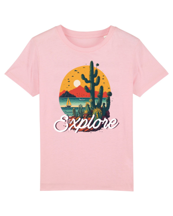 Explore - plaja cu cactusi si apus de soare Cotton Pink