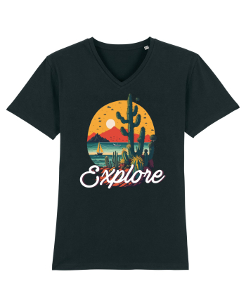 Explore - plaja cu cactusi si apus de soare Black