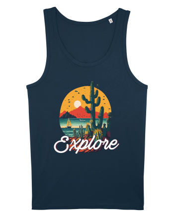 Explore - plaja cu cactusi si apus de soare Navy
