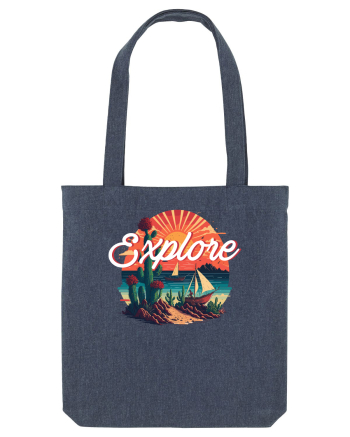 Explore - plaja cu cactusi si apus de soare Midnight Blue