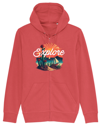 Explore - plaja cu cactusi si apus de soare Carmine Red