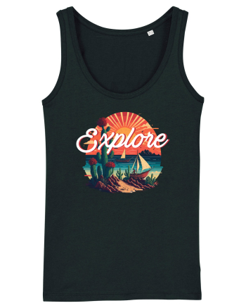 Explore - plaja cu cactusi si apus de soare Black
