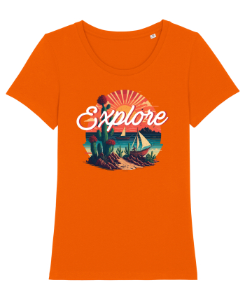 Explore - plaja cu cactusi si apus de soare Bright Orange