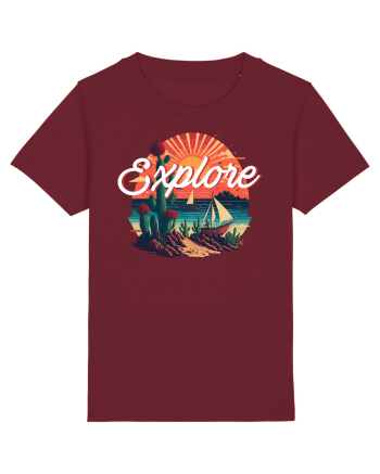 Explore - plaja cu cactusi si apus de soare Burgundy