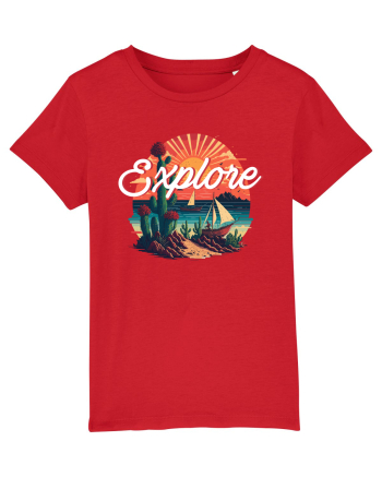 Explore - plaja cu cactusi si apus de soare Red