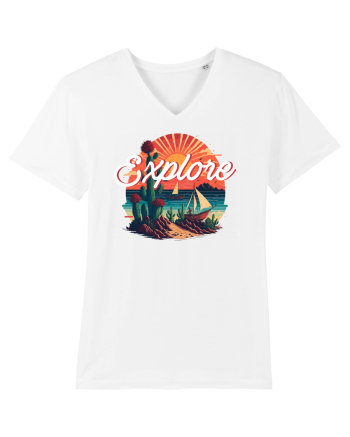 Explore - plaja cu cactusi si apus de soare White