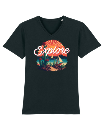 Explore - plaja cu cactusi si apus de soare Black