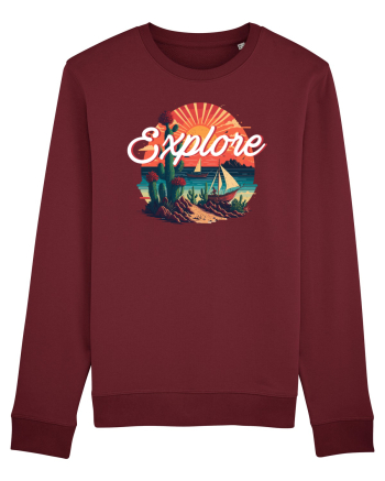 Explore - plaja cu cactusi si apus de soare Burgundy