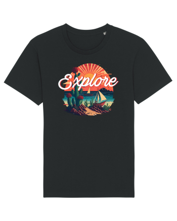 Explore - plaja cu cactusi si apus de soare Black