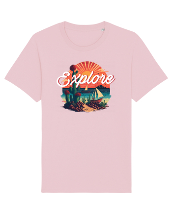 Explore - plaja cu cactusi si apus de soare Cotton Pink