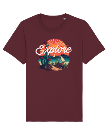 Explore - plaja cu cactusi si apus de soare Burgundy