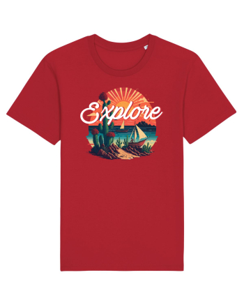 Explore - plaja cu cactusi si apus de soare Red