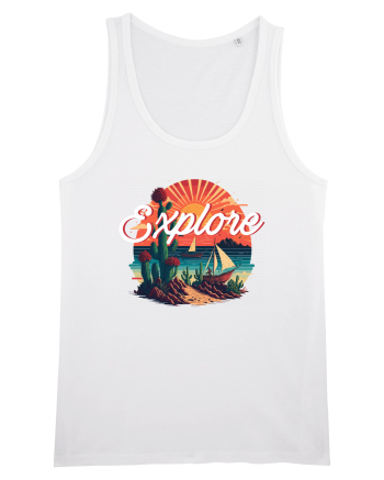 Explore - plaja cu cactusi si apus de soare White