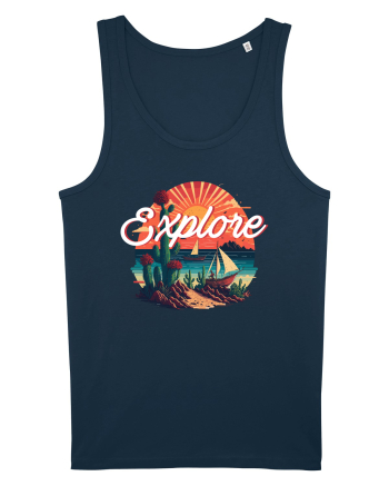 Explore - plaja cu cactusi si apus de soare Navy