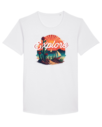 Explore - plaja cu cactusi si apus de soare White