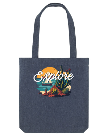 Explore - plaja cu cactusi si apus de soare Midnight Blue