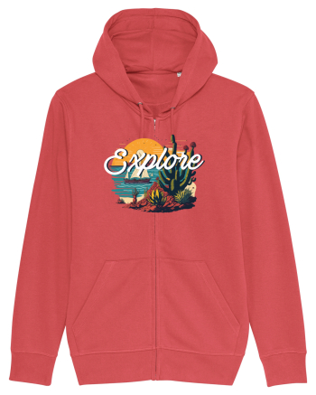 Explore - plaja cu cactusi si apus de soare Carmine Red