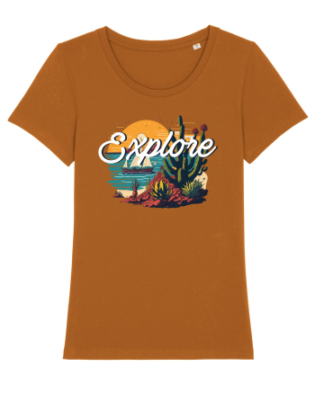 Explore - plaja cu cactusi si apus de soare Roasted Orange