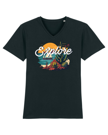 Explore - plaja cu cactusi si apus de soare Black