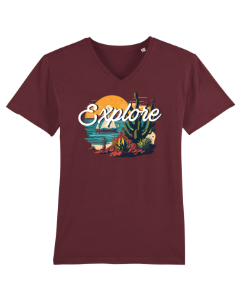 Explore - plaja cu cactusi si apus de soare Burgundy