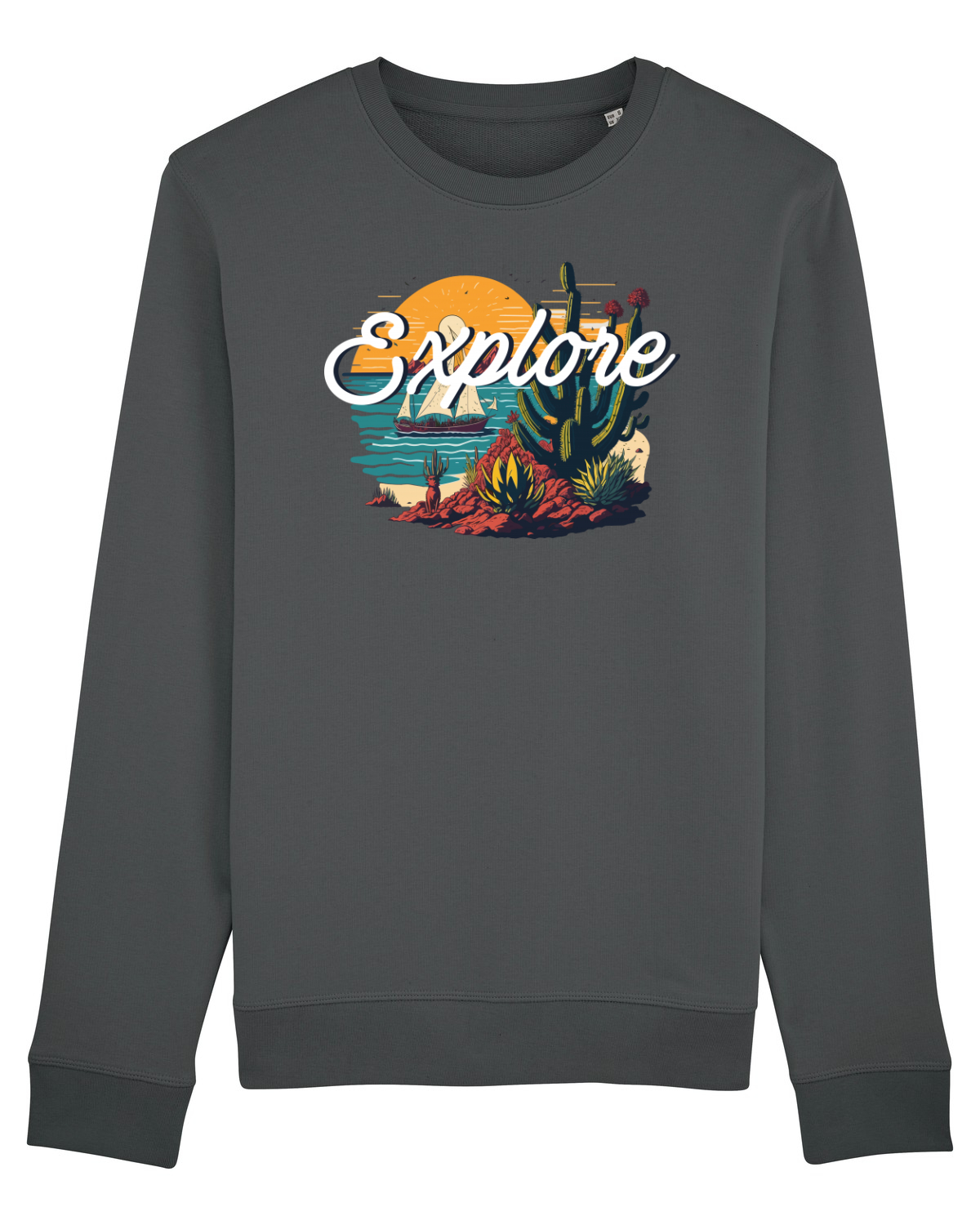 Bluză mânecă lungă Unisex Rise Anthracite