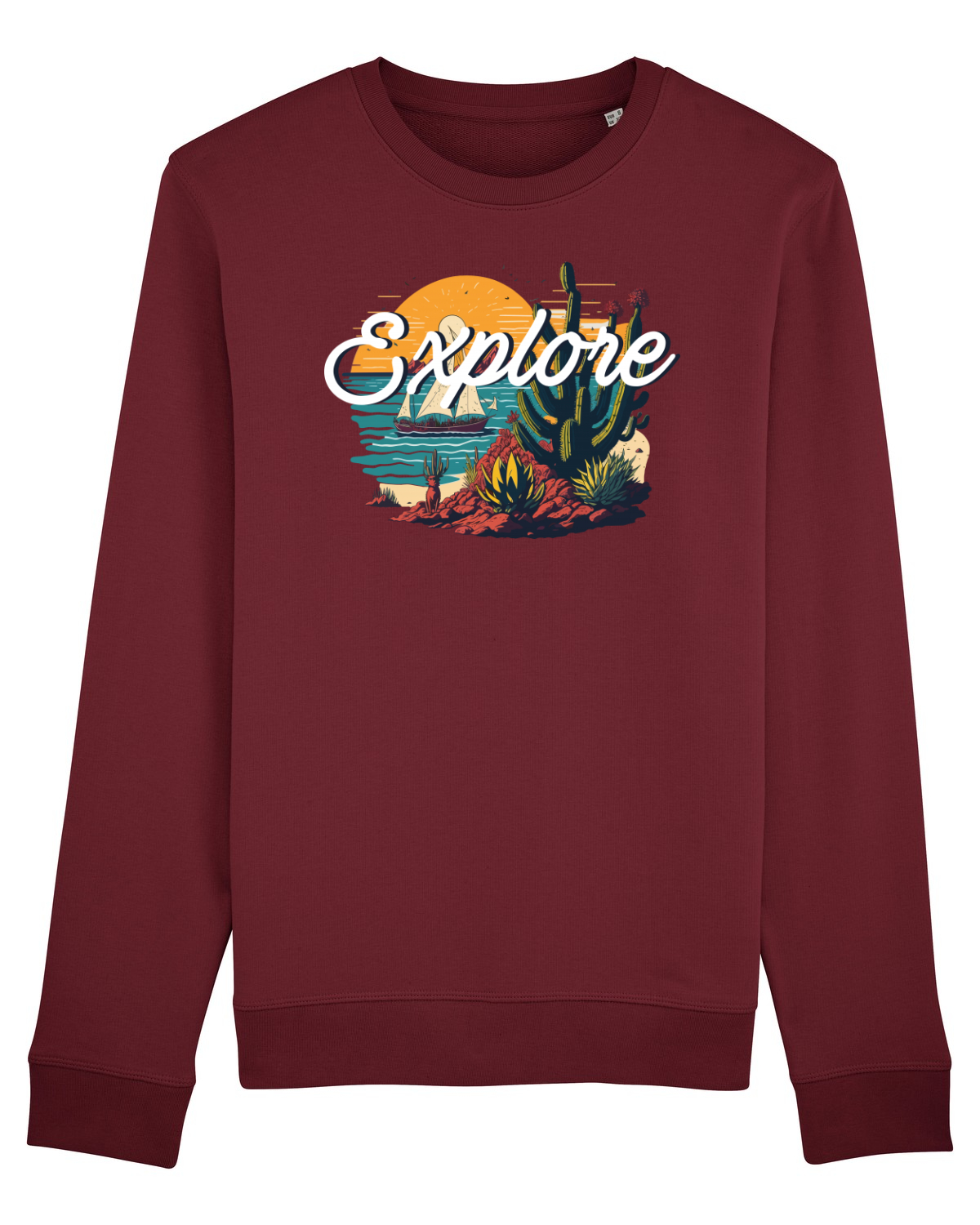 Bluză mânecă lungă Unisex Rise Burgundy
