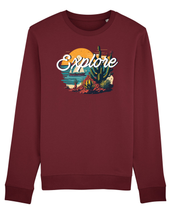 Explore - plaja cu cactusi si apus de soare Burgundy