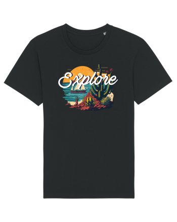 Explore - plaja cu cactusi si apus de soare Black