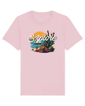 Explore - plaja cu cactusi si apus de soare Cotton Pink