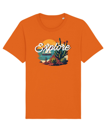 Explore - plaja cu cactusi si apus de soare Bright Orange