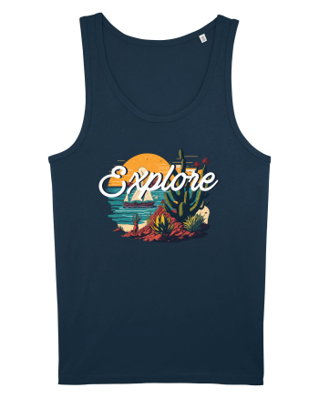 Explore - plaja cu cactusi si apus de soare Navy