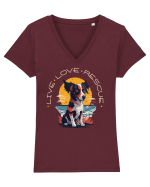 Live Love Rescue 2 Tricou mânecă scurtă guler V Damă Evoker