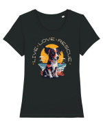 Live Love Rescue 2 Tricou mânecă scurtă guler larg fitted Damă Expresser