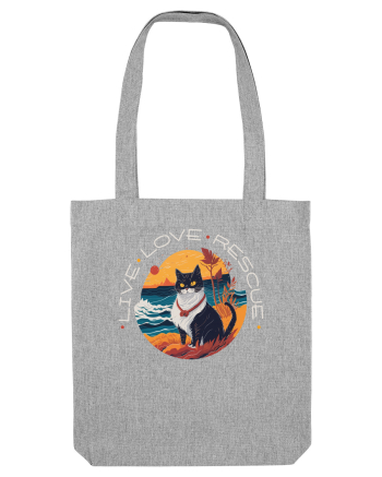 Live Love Rescue Cat 1 Heather Grey