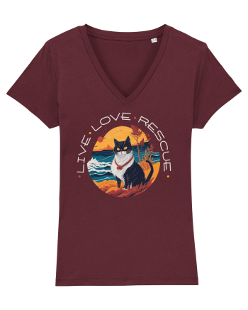 Live Love Rescue Cat 1 Burgundy