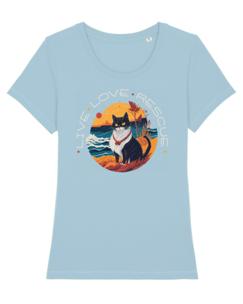 Live Love Rescue Cat 1 Sky Blue