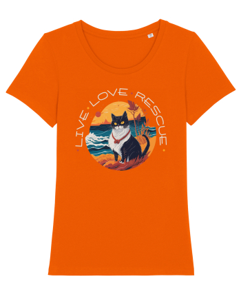 Live Love Rescue Cat 1 Bright Orange