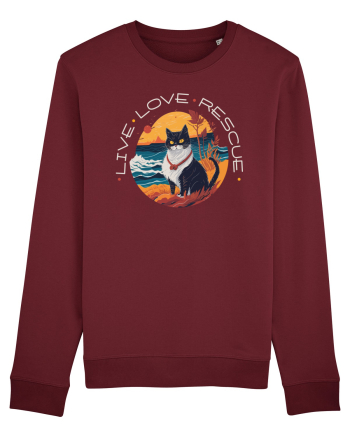 Live Love Rescue Cat 1 Burgundy
