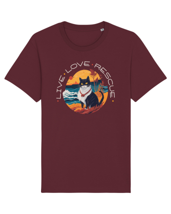Live Love Rescue Cat 1 Burgundy