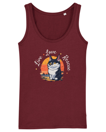 Live Love Rescue Cat 2 Burgundy