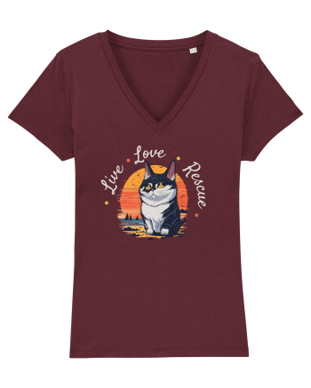 Live Love Rescue Cat 2 Burgundy