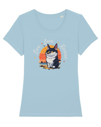 Live Love Rescue Cat 2 Sky Blue