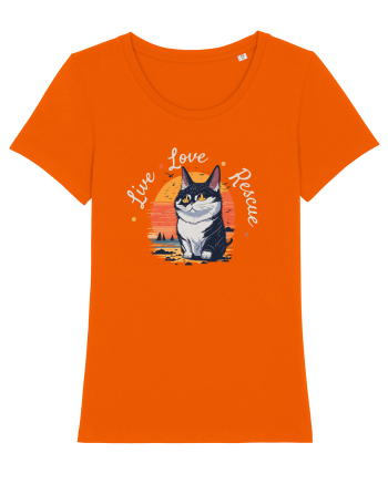 Live Love Rescue Cat 2 Bright Orange