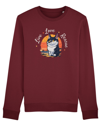 Live Love Rescue Cat 2 Burgundy