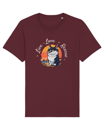 Live Love Rescue Cat 2 Burgundy