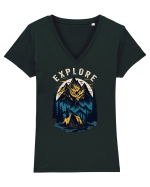 Explore - camping la munte Tricou mânecă scurtă guler V Damă Evoker