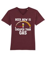 BEER NOW IS CHEAPER THAN GAS Tricou mânecă scurtă guler V Bărbat Presenter