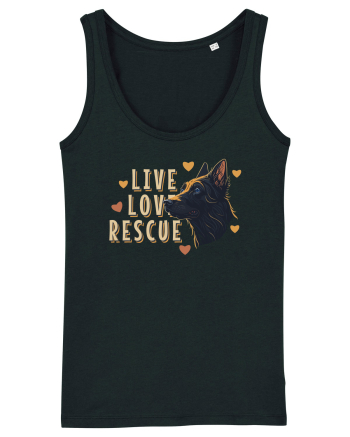 Live Love Rescue Dog -3 Black